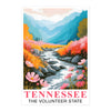 Tennessee Print Travel Poster Nature River Floral Volunteer State Mountains Souvenir Wall Art Landscape Picture For Home Room Living Room Bedroom Decor Unframed | siriusteestore