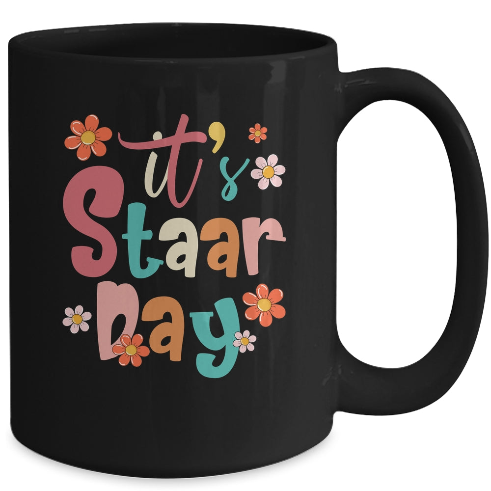 Test Day Teacher Its Staar Day For Women Kids Groovy Mug | siriusteestore