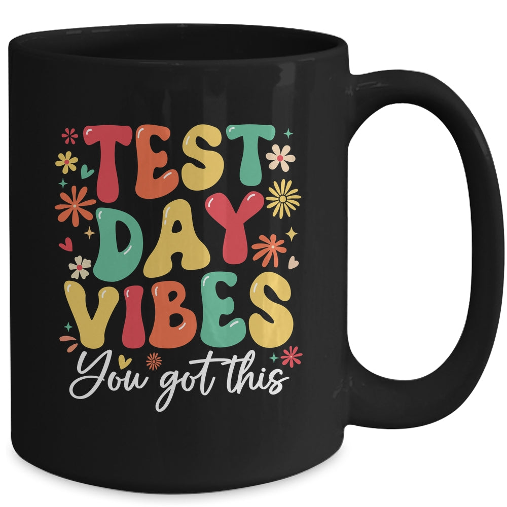 Test Day Vibes Groovy Testing Day Teacher Student Exam Mug | siriusteestore