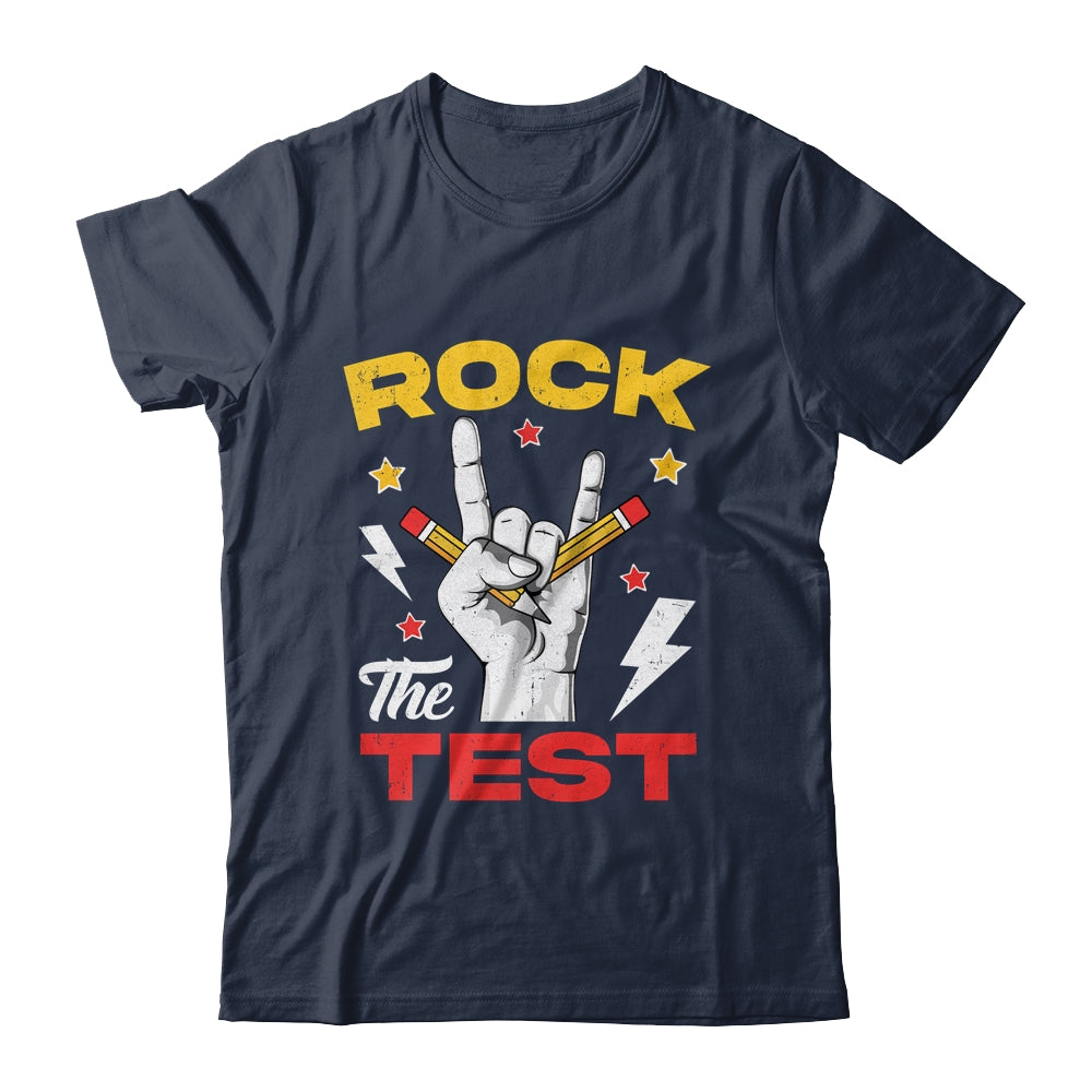 Testing Day Rock The Test Rock Music Teacher Motivational Shirt & Hoodie | siriusteestore