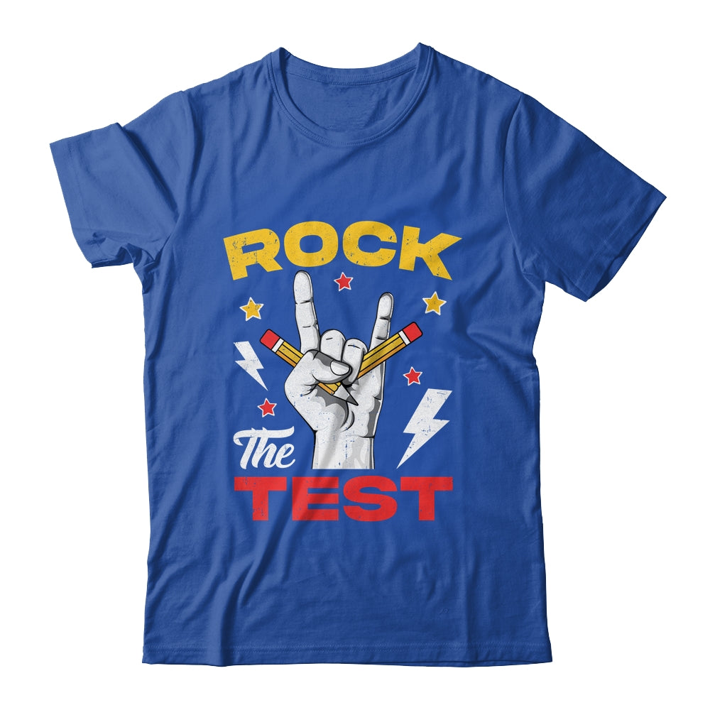 Testing Day Rock The Test Rock Music Teacher Motivational Shirt & Hoodie | siriusteestore