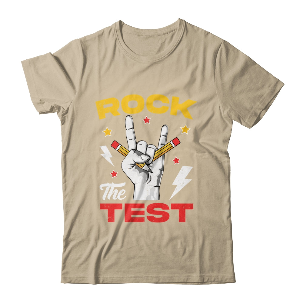 Testing Day Rock The Test Rock Music Teacher Motivational Shirt & Hoodie | siriusteestore