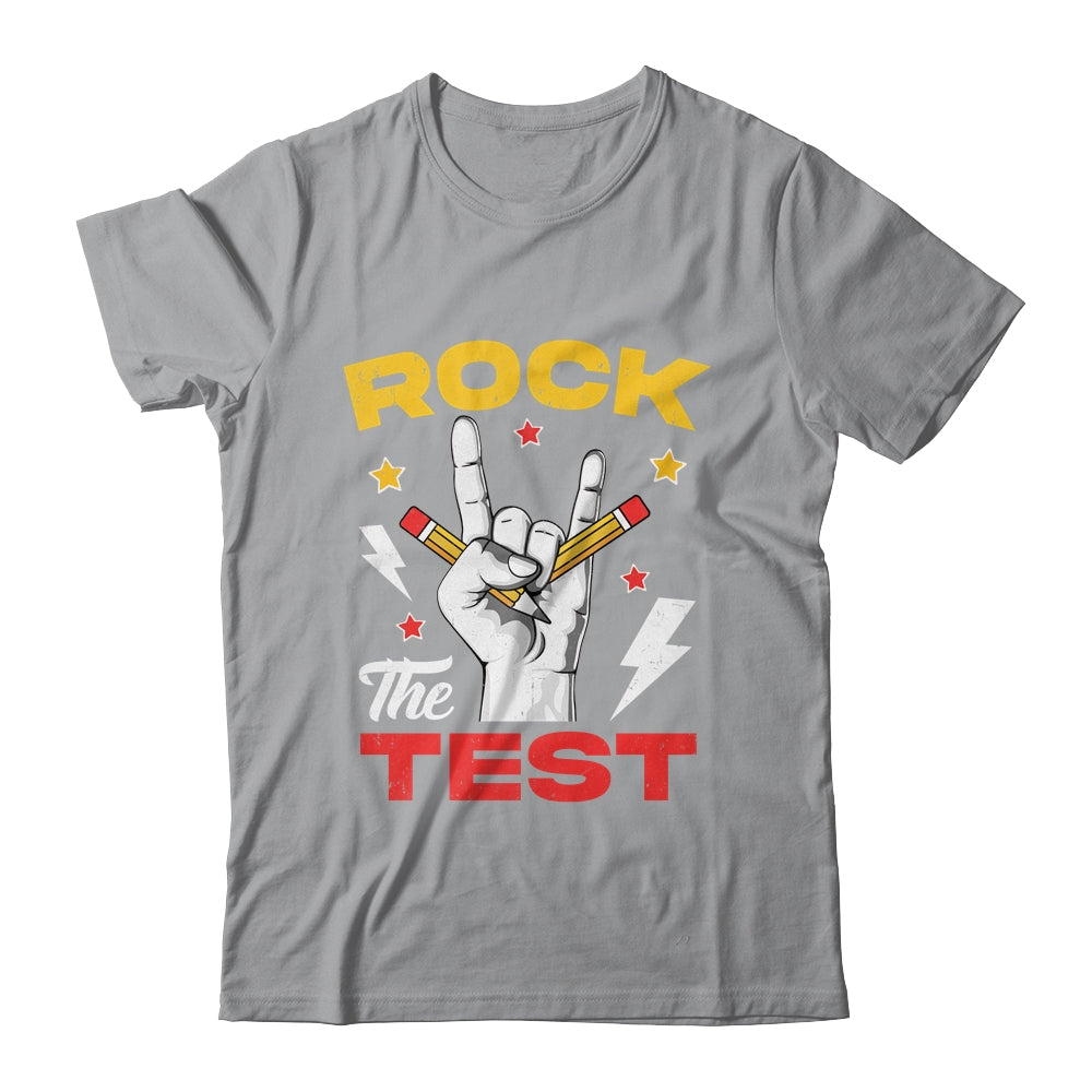 Testing Day Rock The Test Rock Music Teacher Motivational Shirt & Hoodie | siriusteestore