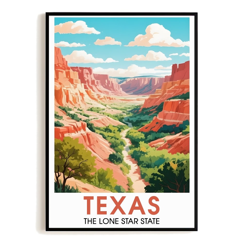 Texas Travel Print Poster Lone Star State Scenic Vista Souvenir Wall Art Landscape Picture Suitable For Home Room Living Room Office Bedroom Decor Unframed | siriusteestore
