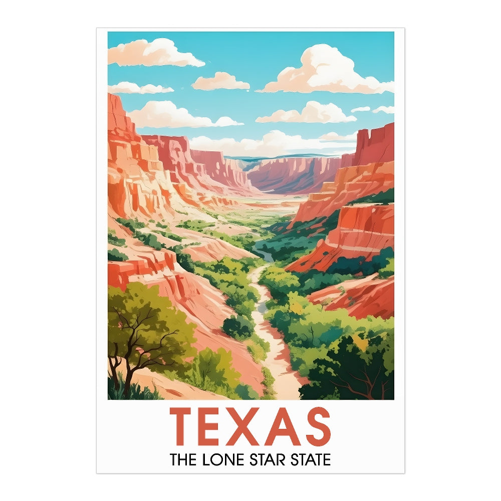 Texas Travel Print Poster Lone Star State Scenic Vista Souvenir Wall Art Landscape Picture Suitable For Home Room Living Room Office Bedroom Decor Unframed | siriusteestore