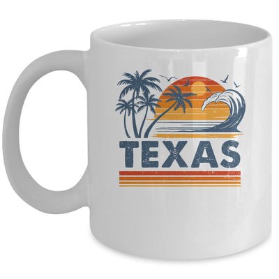 Texas Vacation Sunset Cute 70s Vintage Retro Beach Mug | siriusteestore