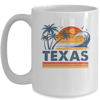 Texas Vacation Sunset Cute 70s Vintage Retro Beach Mug | siriusteestore