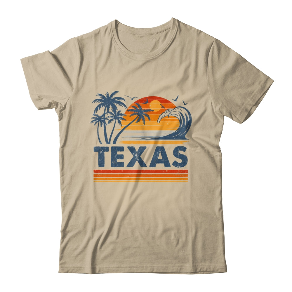 Texas Vacation Sunset Cute 70s Vintage Retro Beach Shirt & Tank Top | siriusteestore