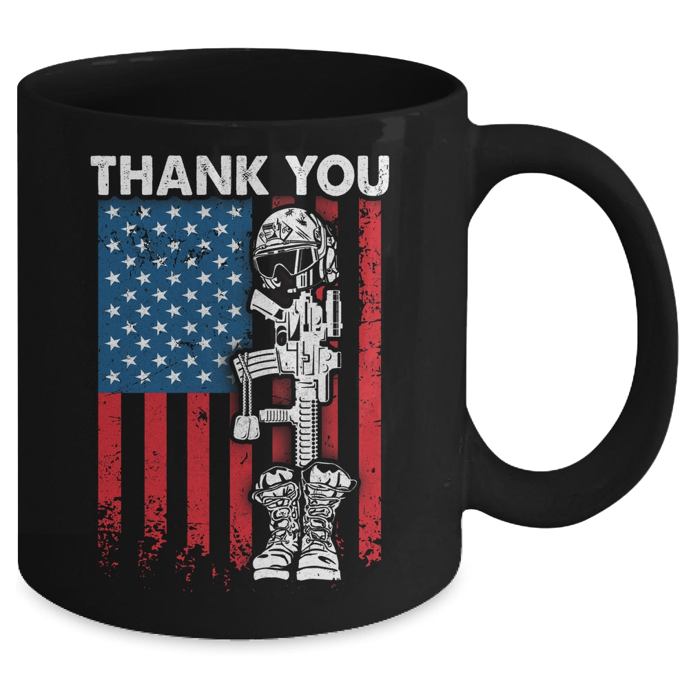 Thank You Patriotic Memorial Day 4th Of July US Flag Mug | siriusteestore