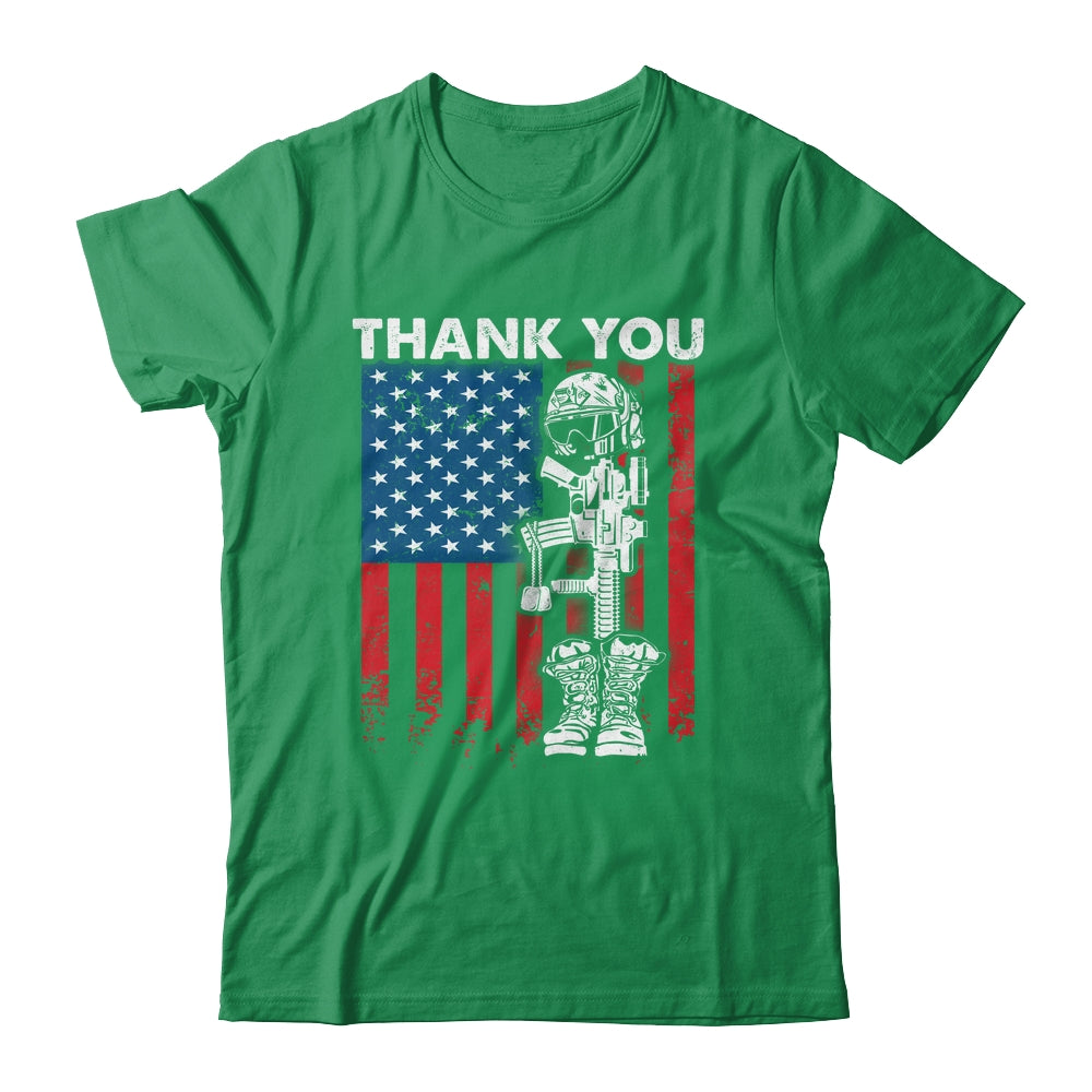 Thank You Patriotic Memorial Day 4th Of July US Flag Shirt & Hoodie | siriusteestore