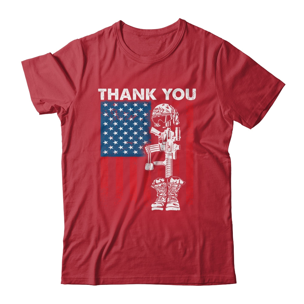 Thank You Patriotic Memorial Day 4th Of July US Flag Shirt & Hoodie | siriusteestore