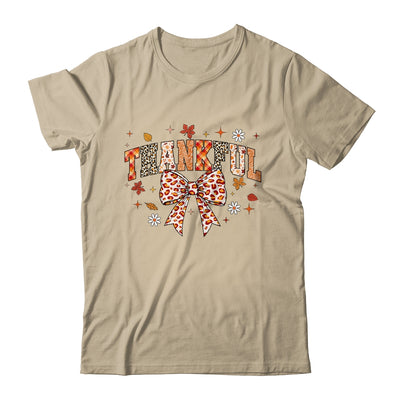 Thankful Coquette Bow Fall Autumn Season Thanksgiving Season Shirt & Sweatshirt | siriusteestore