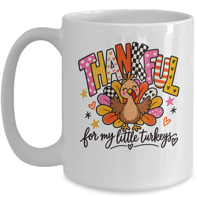 Thankful For My Little Turkeys Thanksgiving Teacher Mug | siriusteestore