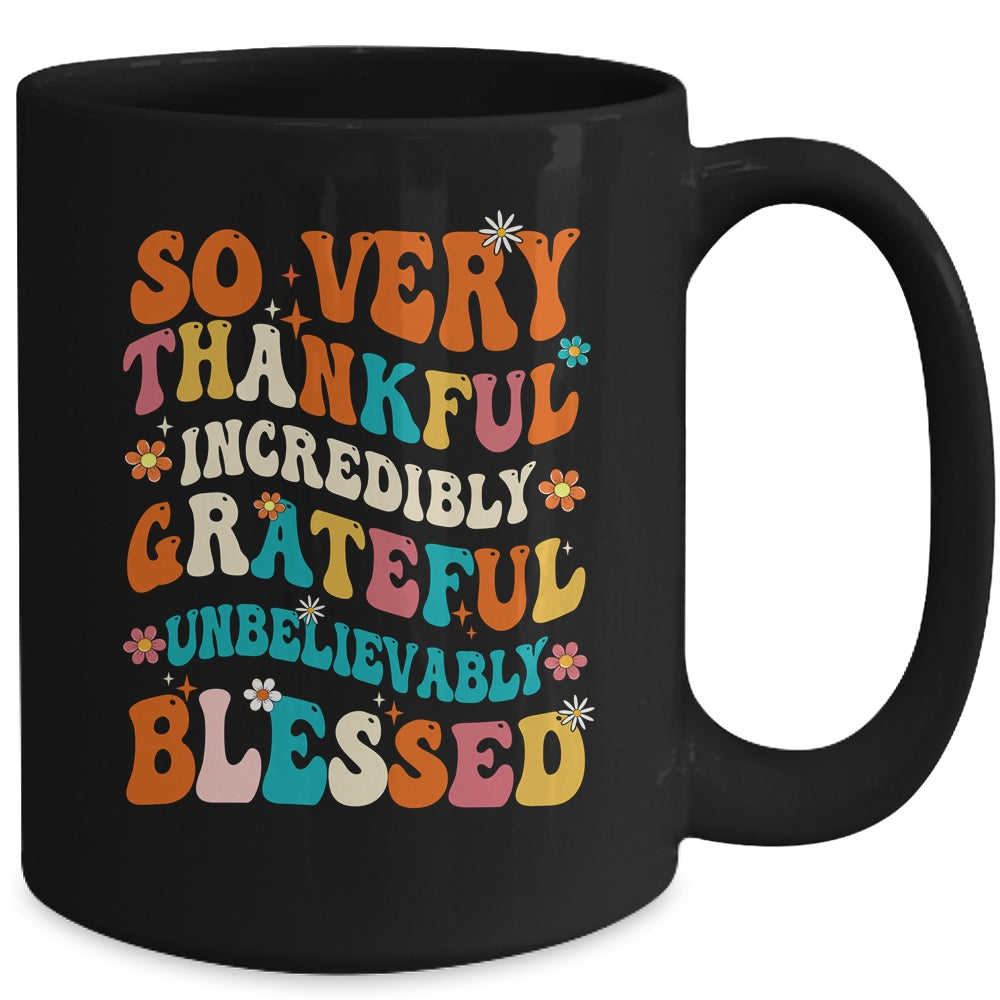 Thankful Grateful Blessed Happy Thanksgiving Day Funny Mug | siriusteestore
