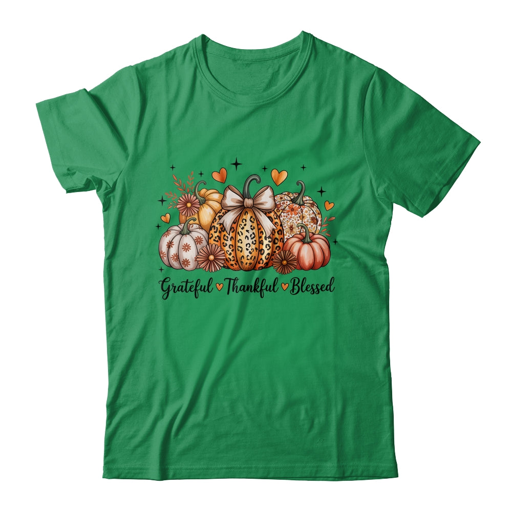 Thankful Grateful Blessed Pumpkin Christian Thanksgiving Fall Shirt & Sweatshirt | siriusteestore