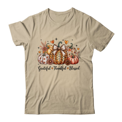 Thankful Grateful Blessed Pumpkin Christian Thanksgiving Fall Shirt & Sweatshirt | siriusteestore