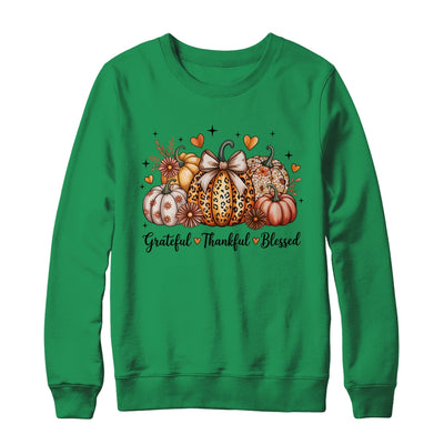 Thankful Grateful Blessed Pumpkin Christian Thanksgiving Fall Shirt & Sweatshirt | siriusteestore