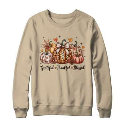 Thankful Grateful Blessed Pumpkin Christian Thanksgiving Fall Shirt & Sweatshirt | siriusteestore