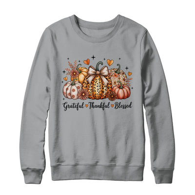 Thankful Grateful Blessed Pumpkin Christian Thanksgiving Fall Shirt & Sweatshirt | siriusteestore