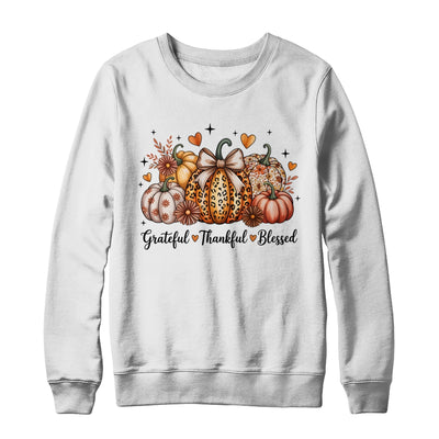 Thankful Grateful Blessed Pumpkin Christian Thanksgiving Fall Shirt & Sweatshirt | siriusteestore