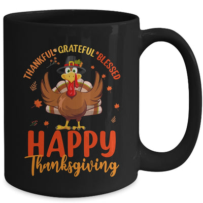 Thankful Grateful Blessed Thanksgiving Turkey Women Girls Mug | siriusteestore