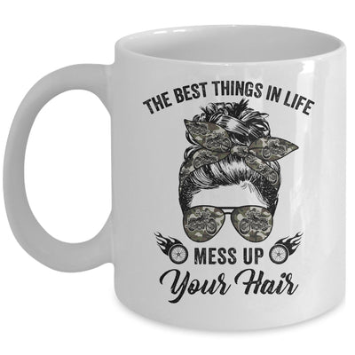 The Best Things In Life Mess Up Your Hair Motorcycle Mug | siriusteestore
