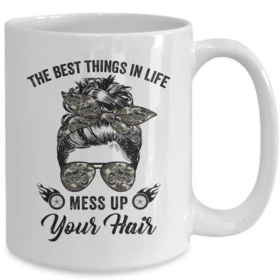 The Best Things In Life Mess Up Your Hair Motorcycle Mug | siriusteestore