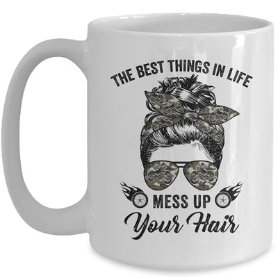 The Best Things In Life Mess Up Your Hair Motorcycle Mug | siriusteestore