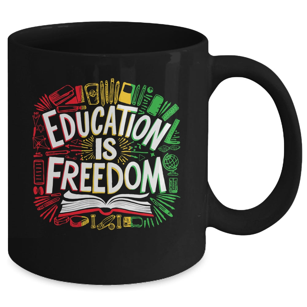 The Freedom Of Knowledge Black History Month Teacher Kids Mug | siriusteestore