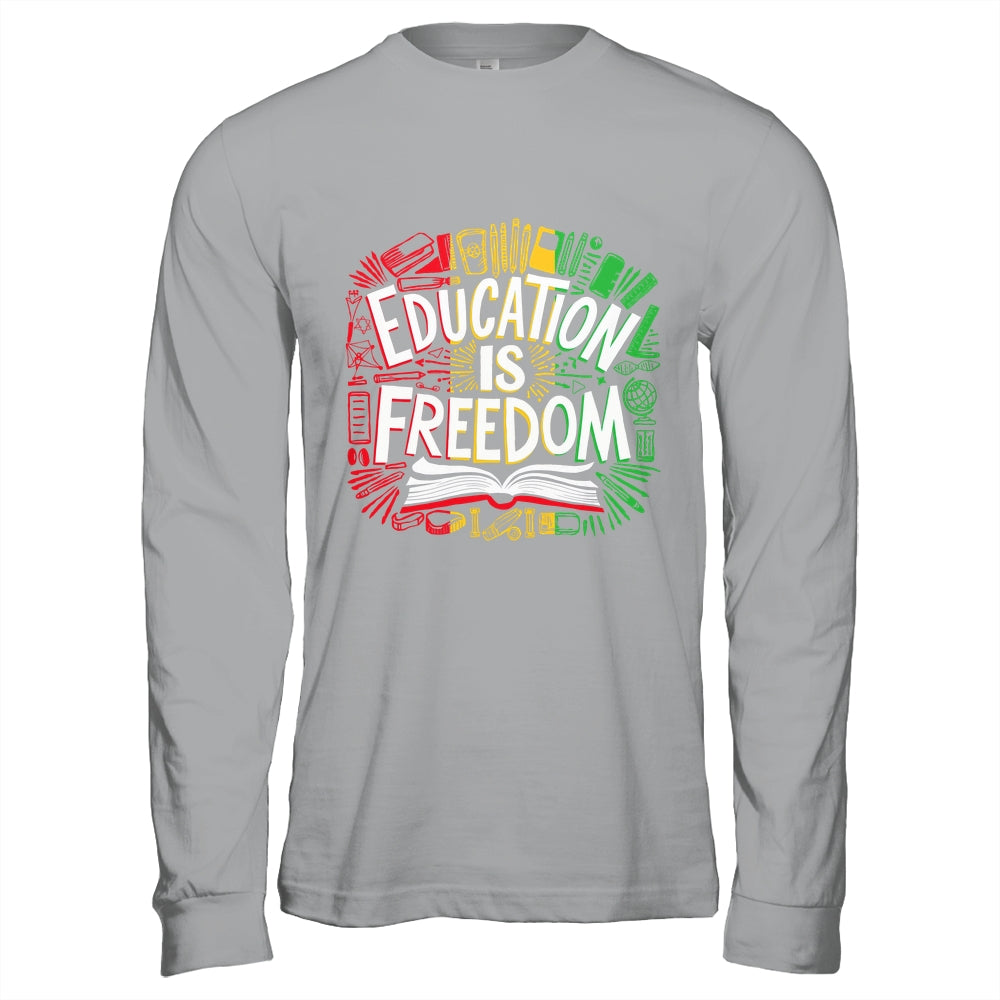 The Freedom Of Knowledge Black History Month Teacher Kids Shirt & Hoodie | siriusteestore