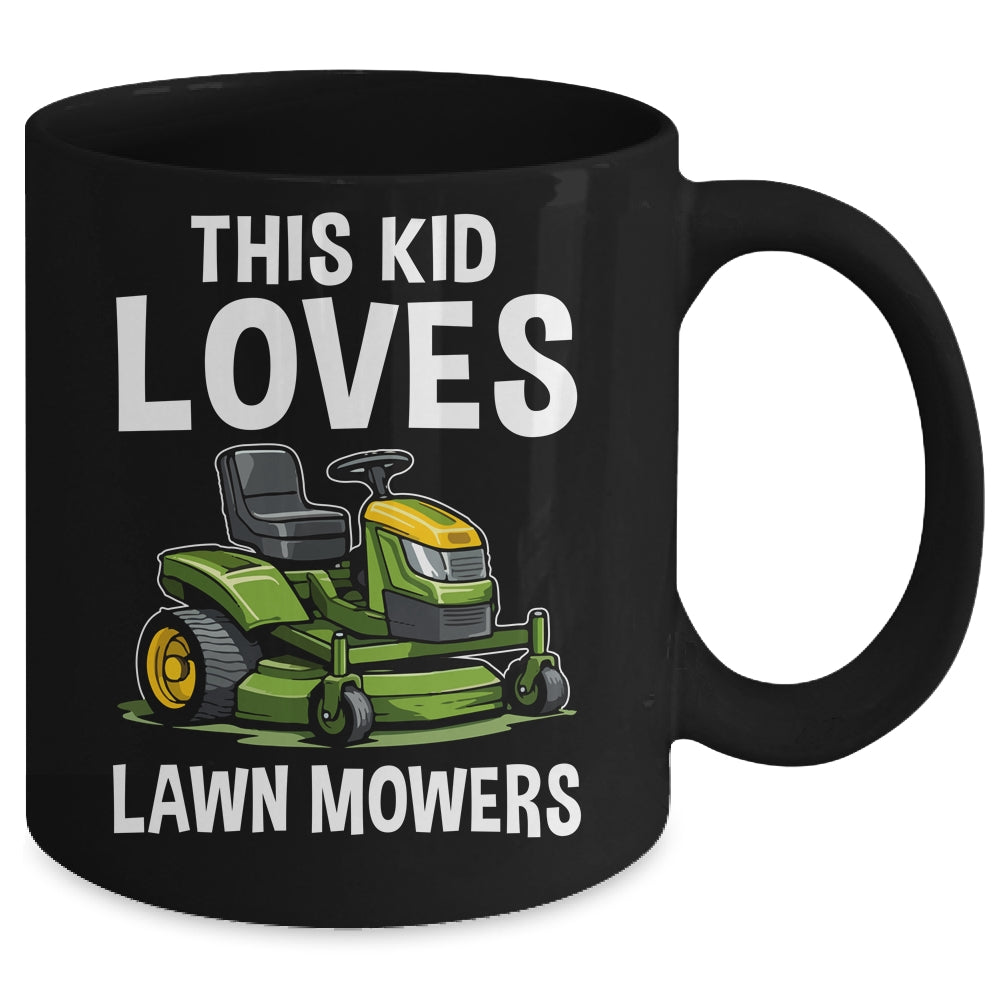 The Kid Loves Lawn Mowers Proud Gardener Mowing Boy Mug | siriusteestore
