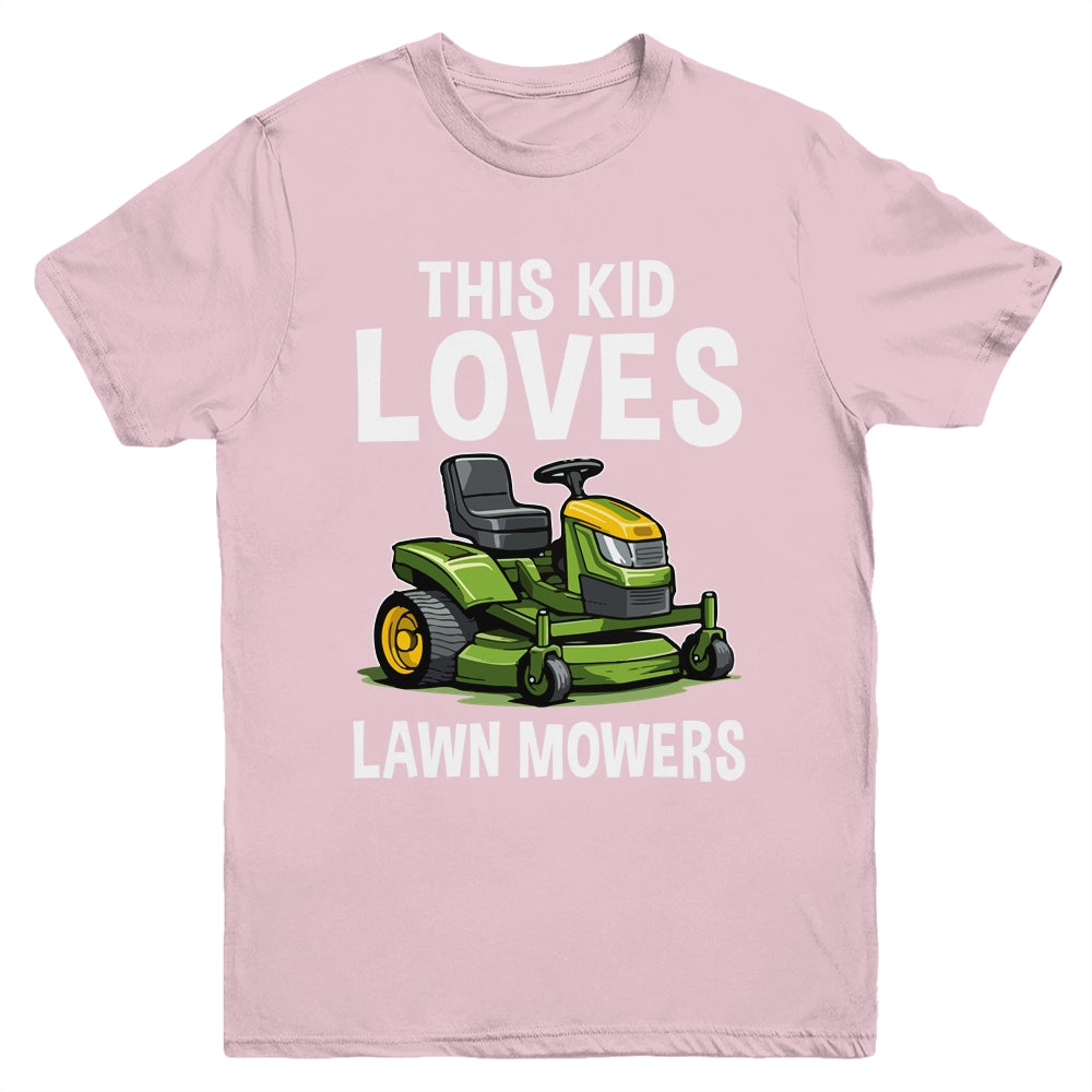 The Kid Loves Lawn Mowers Proud Gardener Mowing Boy Youth Shirt | siriusteestore