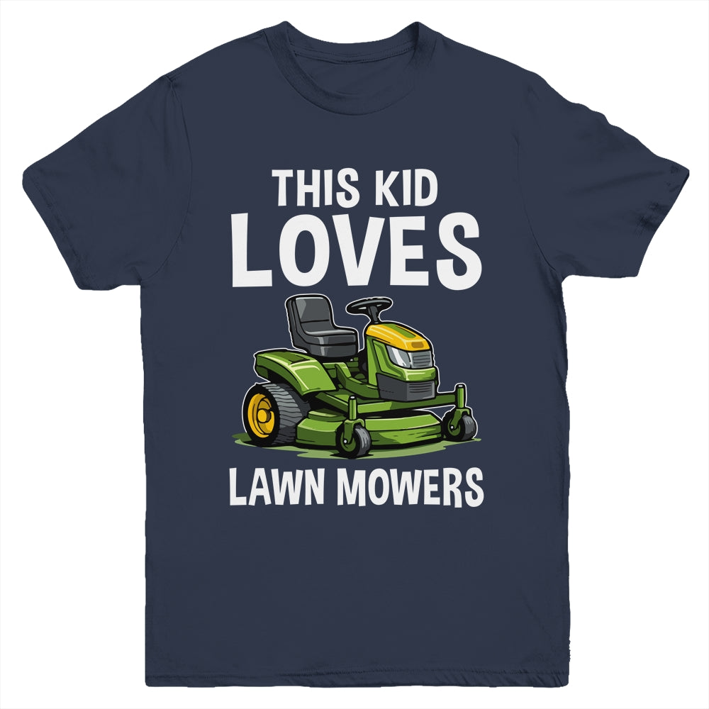 The Kid Loves Lawn Mowers Proud Gardener Mowing Boy Youth Shirt | siriusteestore