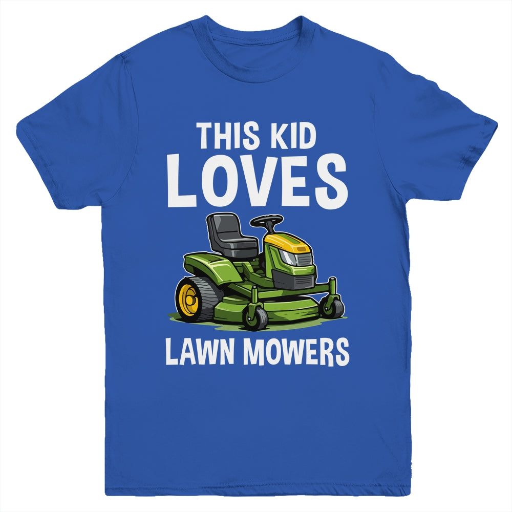 The Kid Loves Lawn Mowers Proud Gardener Mowing Boy Youth Shirt | siriusteestore