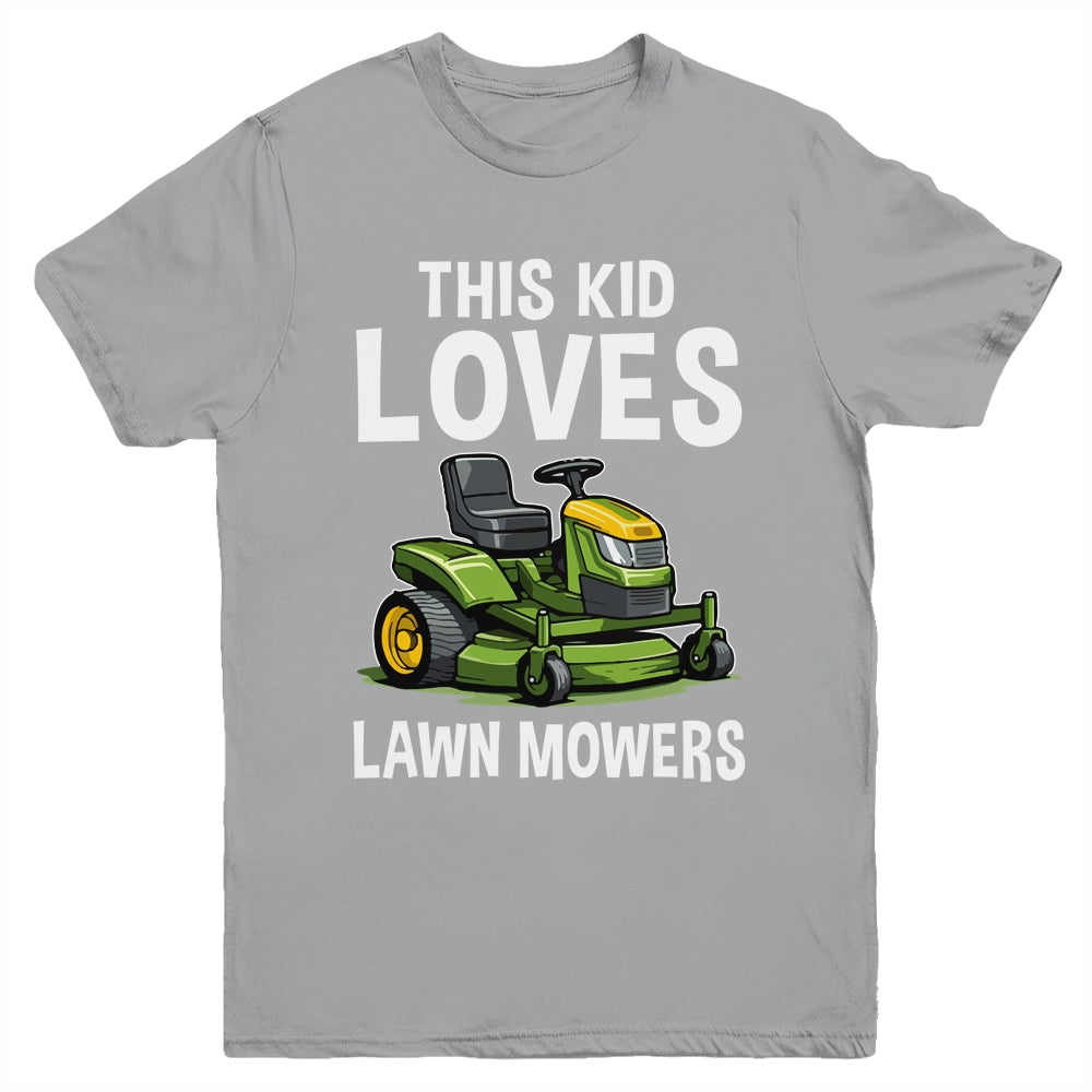 The Kid Loves Lawn Mowers Proud Gardener Mowing Boy Youth Shirt | siriusteestore