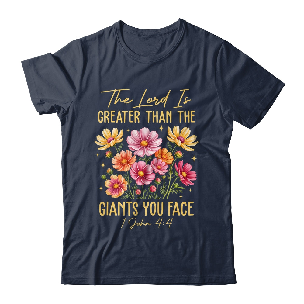 The Lord Is Greater Floral Christian Faith Bible Verse Women Shirt & Hoodie | siriusteestore