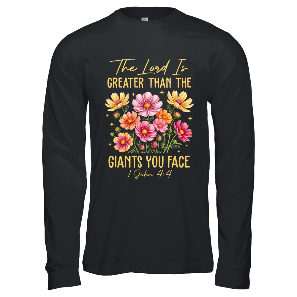 The Lord Is Greater Floral Christian Faith Bible Verse Women Shirt & Hoodie | siriusteestore