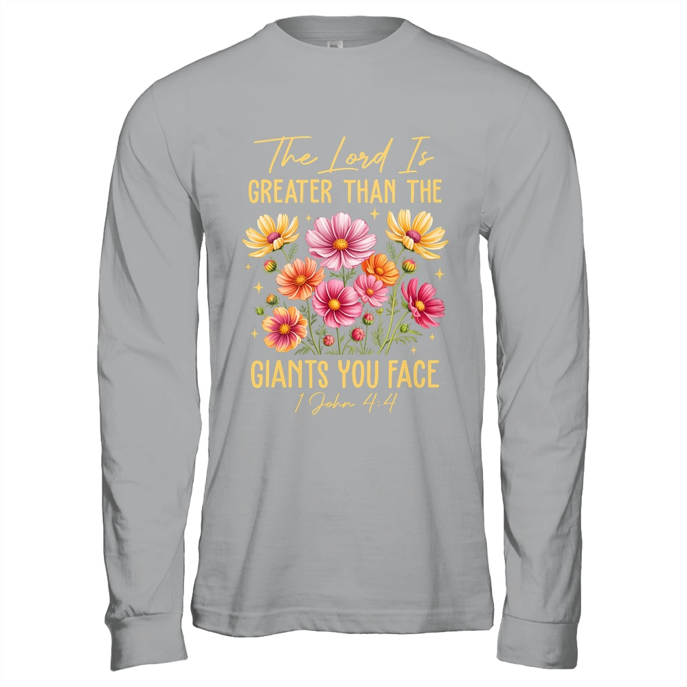 The Lord Is Greater Floral Christian Faith Bible Verse Women Shirt & Hoodie | siriusteestore