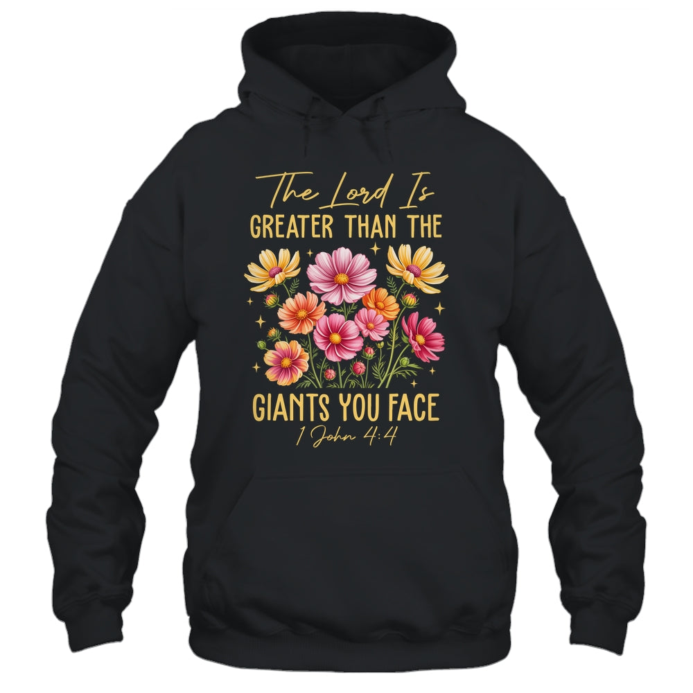 The Lord Is Greater Floral Christian Faith Bible Verse Women Shirt & Hoodie | siriusteestore