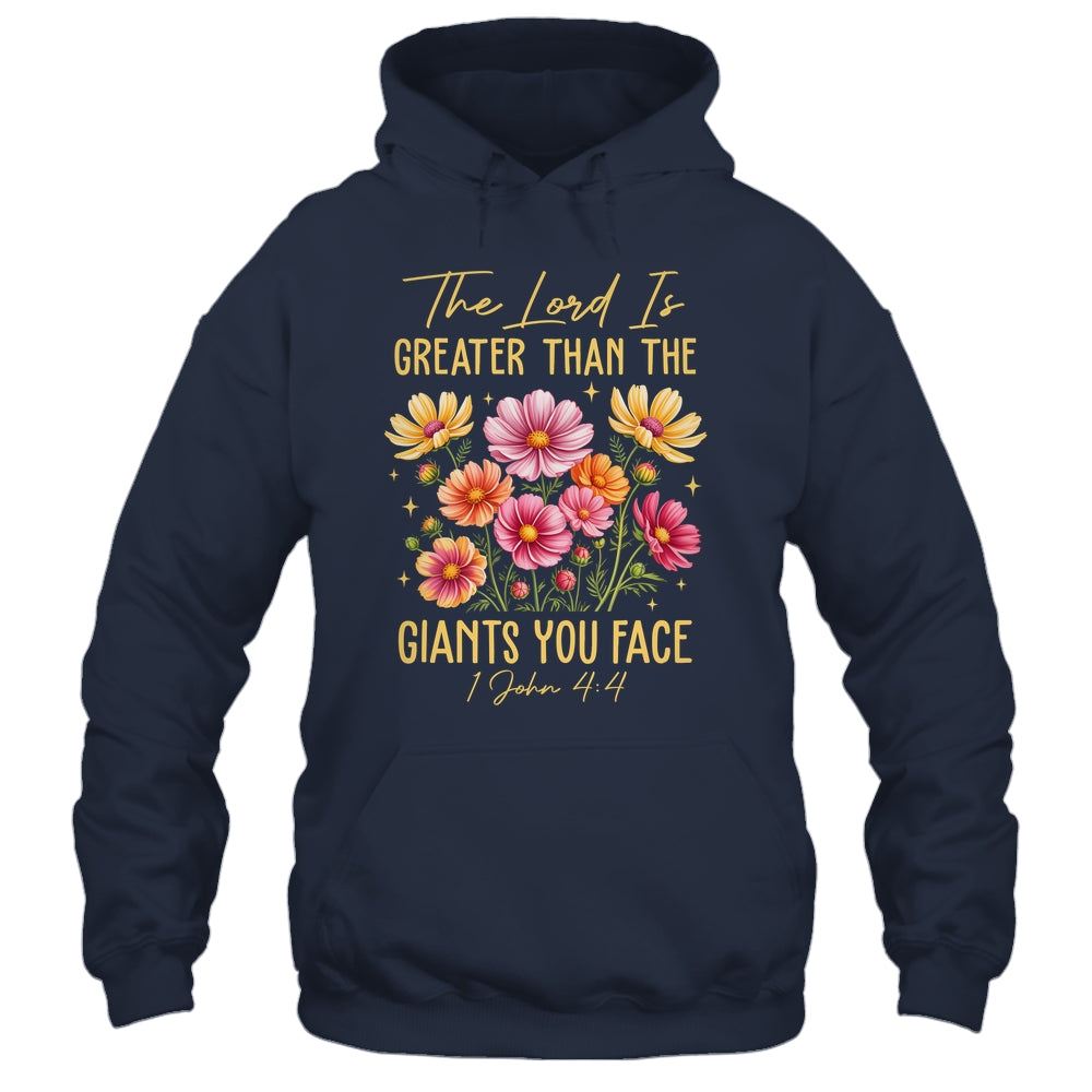 The Lord Is Greater Floral Christian Faith Bible Verse Women Shirt & Hoodie | siriusteestore
