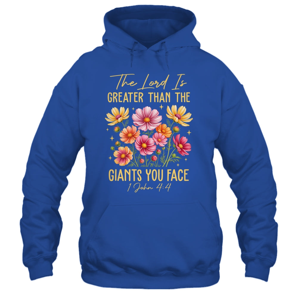 The Lord Is Greater Floral Christian Faith Bible Verse Women Shirt & Hoodie | siriusteestore