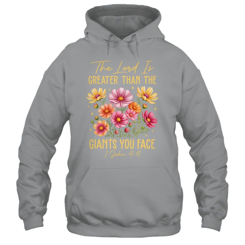 The Lord Is Greater Floral Christian Faith Bible Verse Women Shirt & Hoodie | siriusteestore