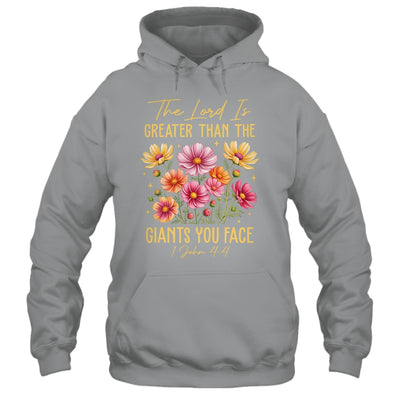 The Lord Is Greater Floral Christian Faith Bible Verse Women Shirt & Hoodie | siriusteestore