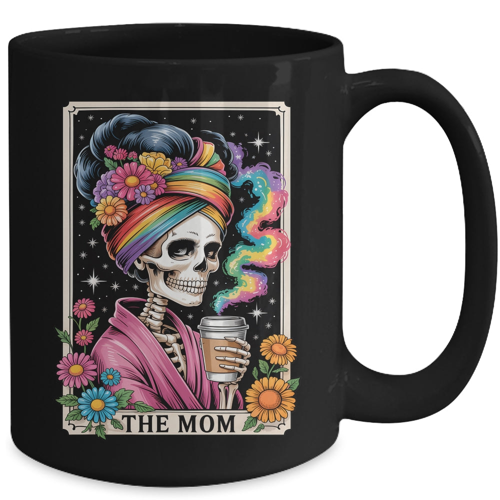 The Mom Funny Tarot Card Women Messy Bun Coffee Mommy Mama Mug | siriusteestore