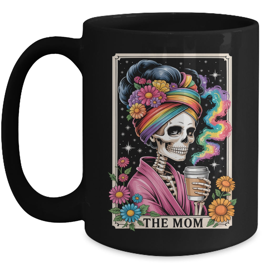The Mom Funny Tarot Card Women Messy Bun Coffee Mommy Mama Mug | siriusteestore