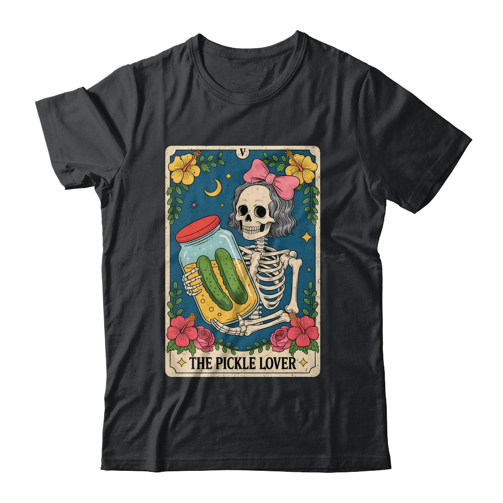 The Pickle Lover Pickles Tarot Card Messy Bun Skeleton Shirt & Tank Top | siriusteestore