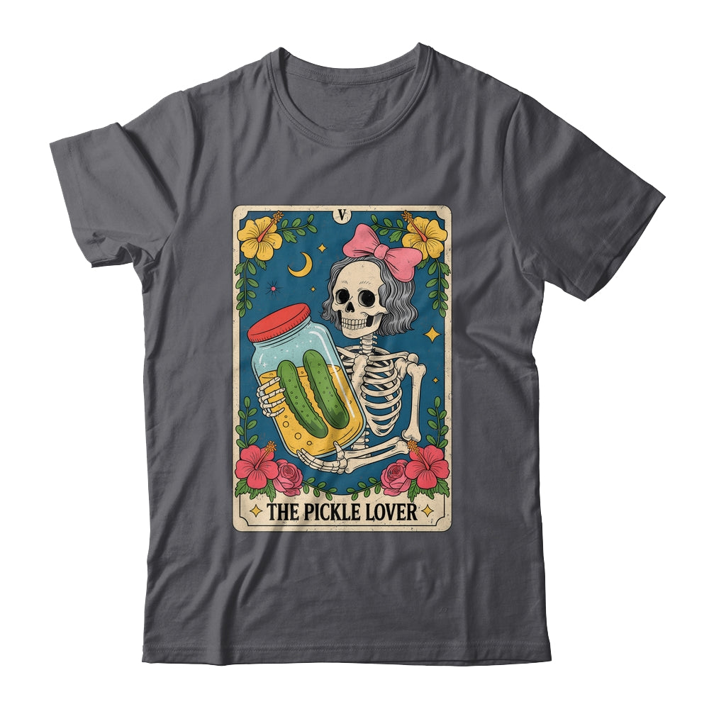 The Pickle Lover Pickles Tarot Card Messy Bun Skeleton Shirt & Tank Top | siriusteestore