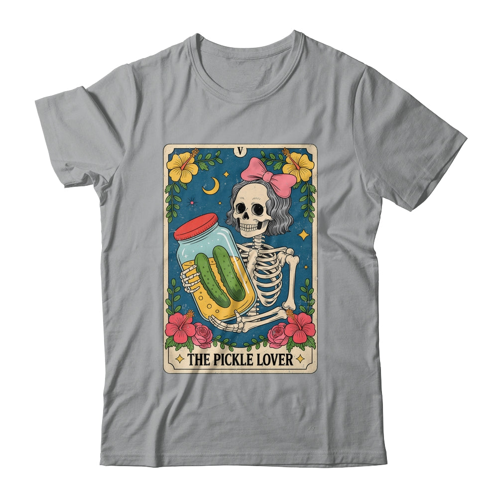The Pickle Lover Pickles Tarot Card Messy Bun Skeleton Shirt & Tank Top | siriusteestore