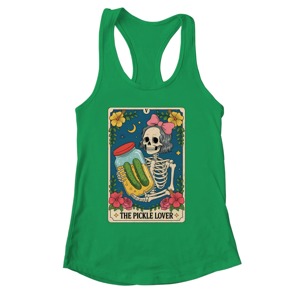 The Pickle Lover Pickles Tarot Card Messy Bun Skeleton Shirt & Tank Top | siriusteestore