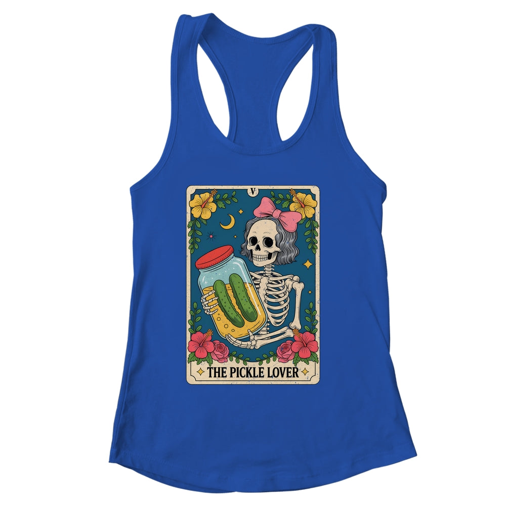 The Pickle Lover Pickles Tarot Card Messy Bun Skeleton Shirt & Tank Top | siriusteestore